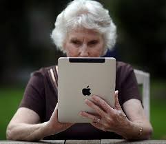 elderlyh with ipad